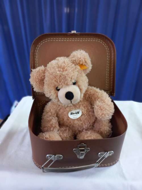 STEIFF BEAR IN TRAVEL SUITCASE